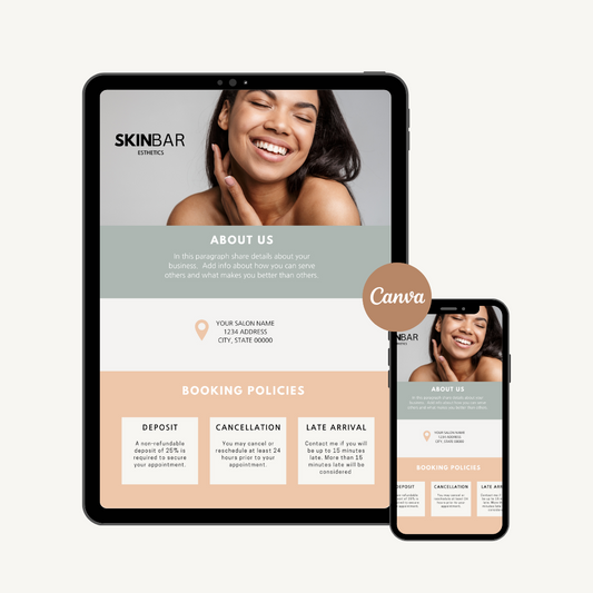 Acuity Booking Site Template | The Skin Bar