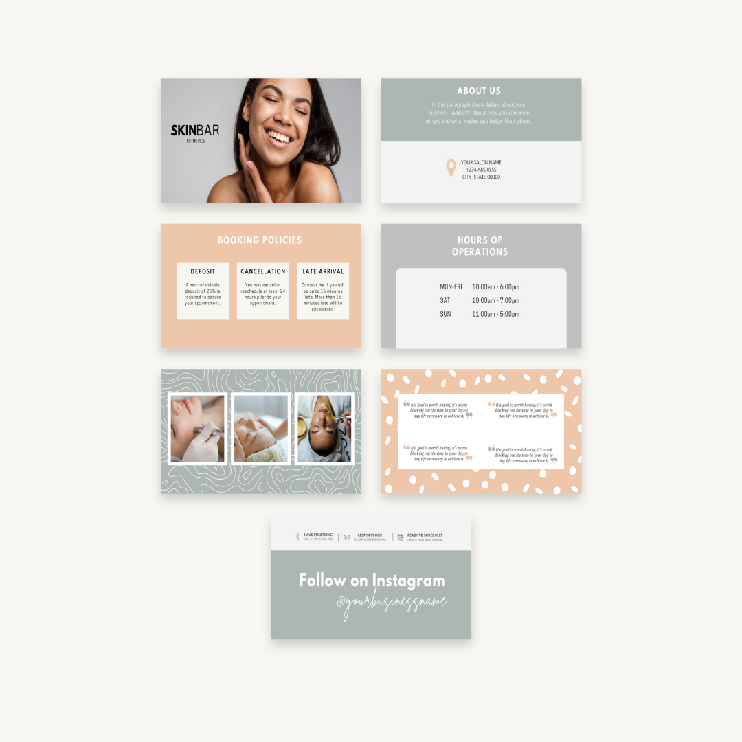 Acuity Booking Site Template | The Skin Bar